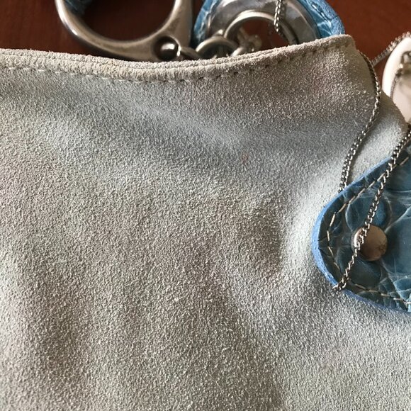 Via Repubblica | Blue Suede Handbag - Picture 9 of 11